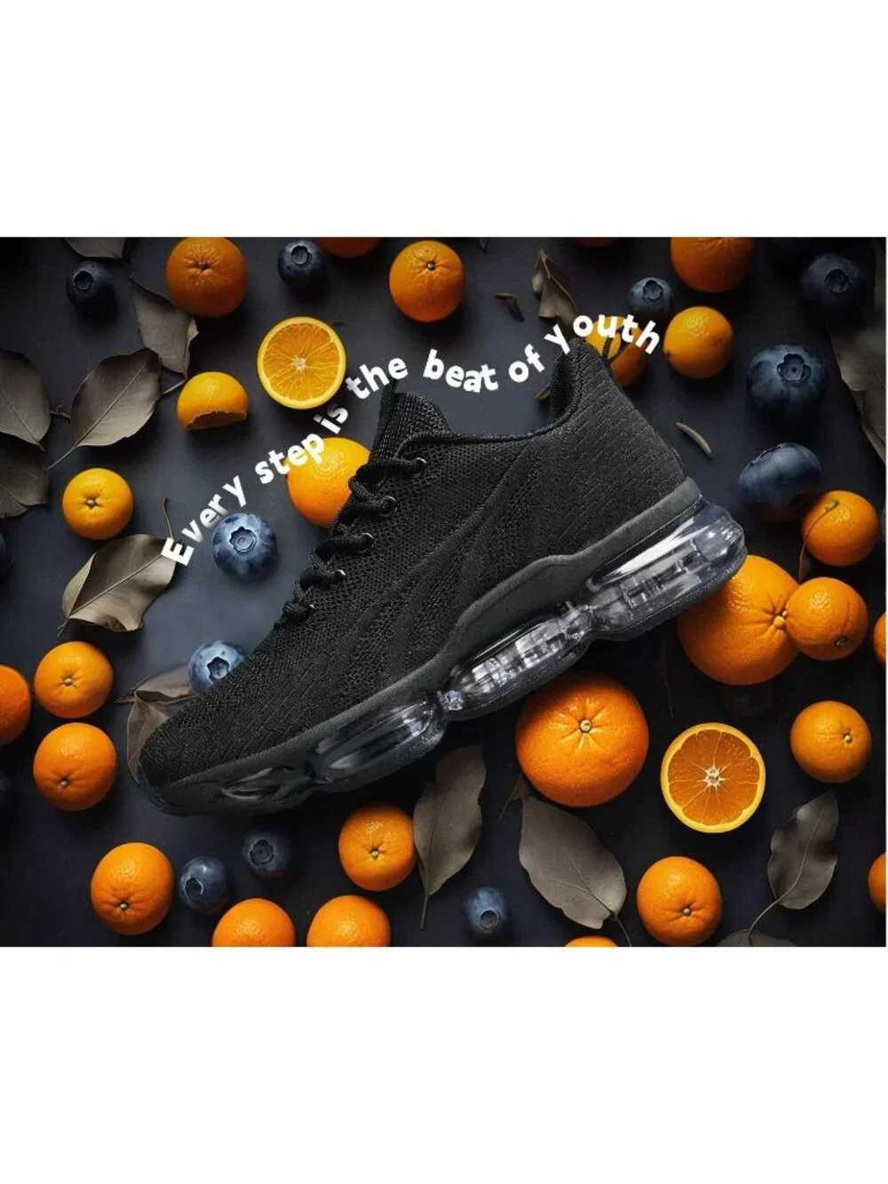🆕Women's Dark Black Walking Running Shoes Air Cushion Breathable Sneakers